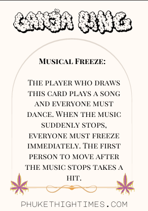 Ganja Ring card called musical freeze