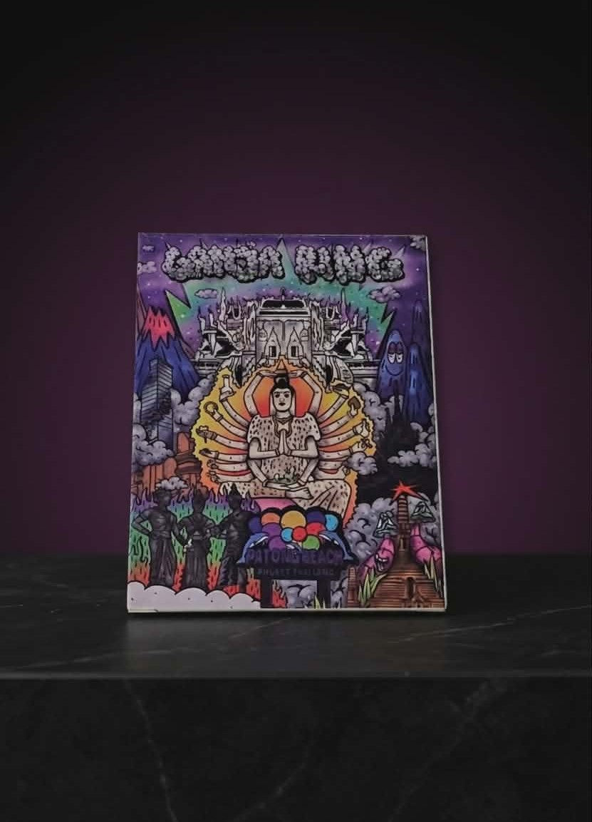 Product shot of the card box called ganja ring